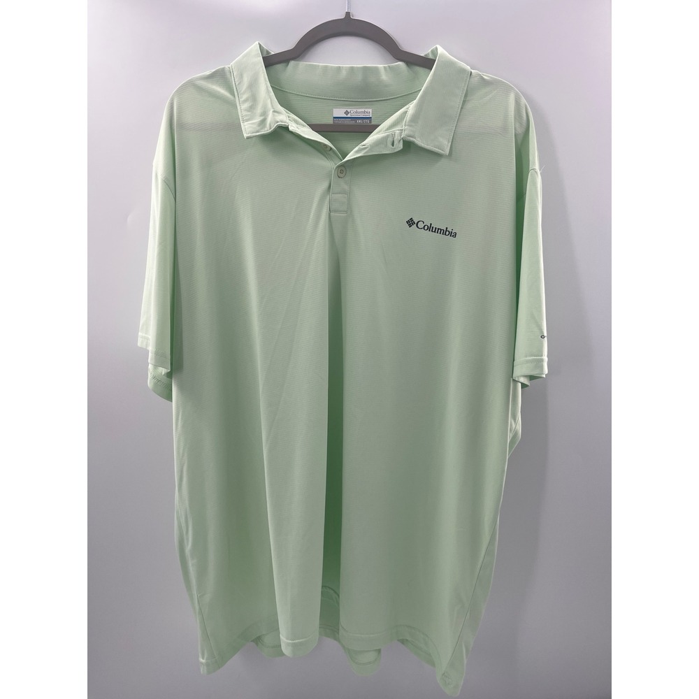 Columbia Mens XXL Mint Green Omni-Wick Performance Short Sleeve Polo Shirt